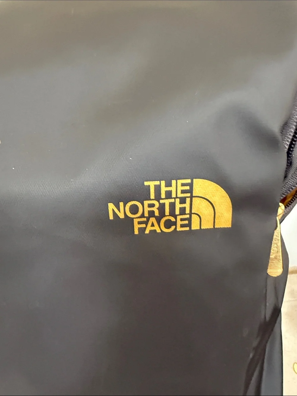 The North Face Black Backpack with Gold Logo Accent Kaban
